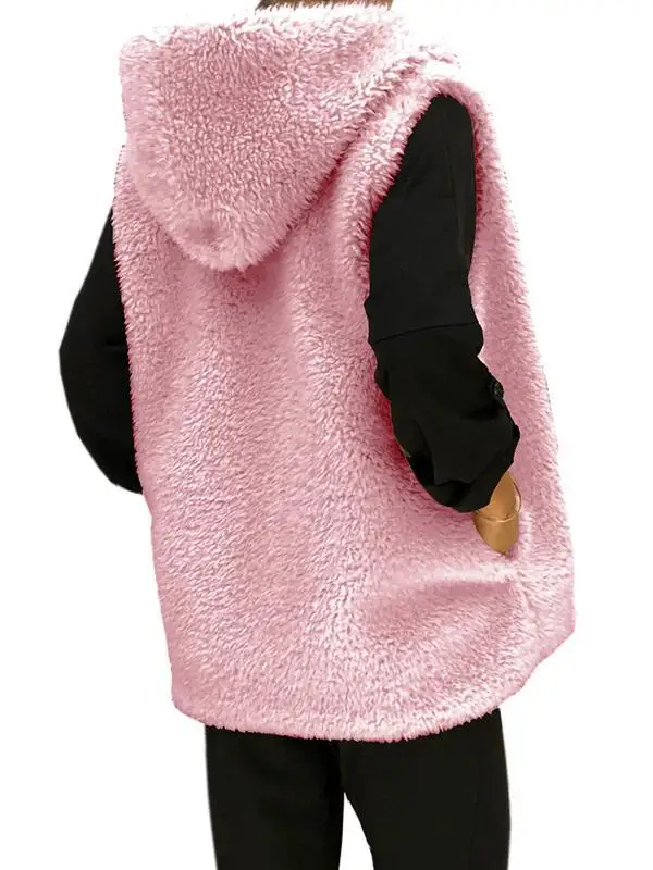 New Arrival Women's Hooded Vest Sleeveless Coat clip Spring and Autumn Loose Female Cardigan cape Sweater Outerwear