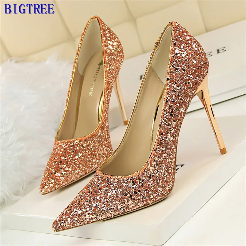 

Women Pumps Extrem Sexy High Heels Women Shoes Thin Heels Female Wedding Shoes Party Shoes Gold Sliver White Ladies Shoe