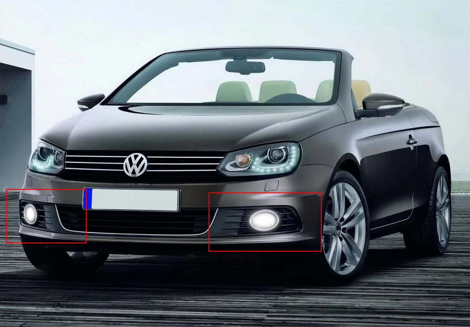 Для VW Golf MK5 GTI Caddy MK3 Tiguan CC EOS H11 светодиодный передний противотуманный светильник DRL 45 Вт L& R