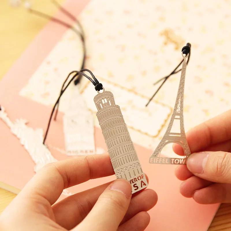 London Elizabeth Eiffel Tower Statue Of Liberty Metal Book Markers For Books Paper Clips Office Supplies metal bookmark,bookmarks stationery supplies
