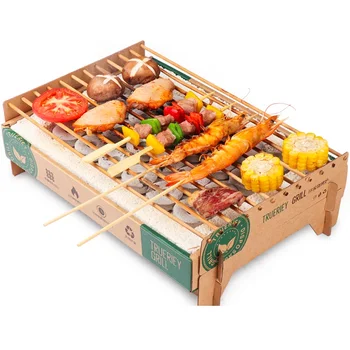 

498 Disposable BBQ Home Smoke-free Indoor Outdoor Picnic Charcoal Simple Portable Small Mini Grill
