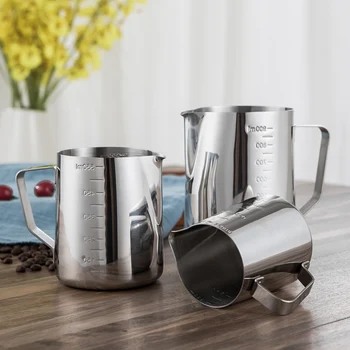 

2020 New 350/550/900ml Stainless Steel Milk Frothing Jug Espresso Coffee Pitcher Craft Coffee Latte Milk Frothing Jug Pitcher#2