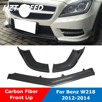 

3 PCS R Style Carbon Fiber Front Bumper Lip Shovel Diffuser Spoiler Chin For Benz W218 CLS63 AMG Body Kit 2012-2014