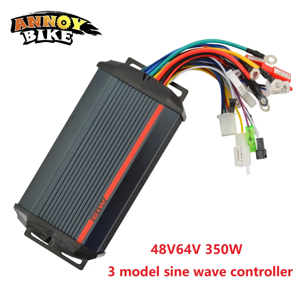 

48V 64V 350W Three Mode Sine Wave 6 Tube Electric Vehicle Controller Two Wheeler DC Brushless Controller Accessories