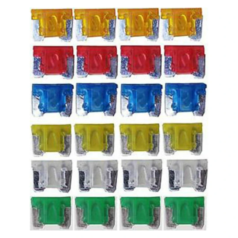 

24pcs 5A 10A 15A 20A 25A 30A Car Fuse Assorted Micro Mini Blade Fuses Fit For Auto Car Van Truck SUV Fuse Kit