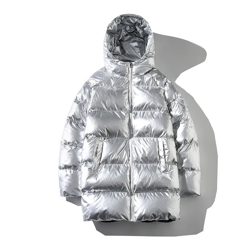 Winter Men Jacket Thick Warm Parka Jackets Silver Bright color long men's Hooded Cotton Jacket bigger size Casual Parkas coat Winter Men Jacket Thick Warm Parka Jackets Silver Bright color long men's Hooded Cotton Jacket bigger size Casual Parkas coat