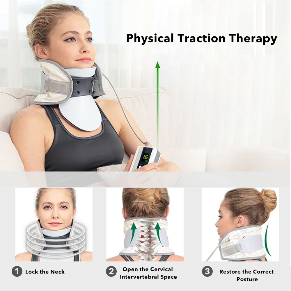  Smart Control Air Cervical Traction Neck Device Spine Massager Health Care Medical Support Inflatab - 4000308850663