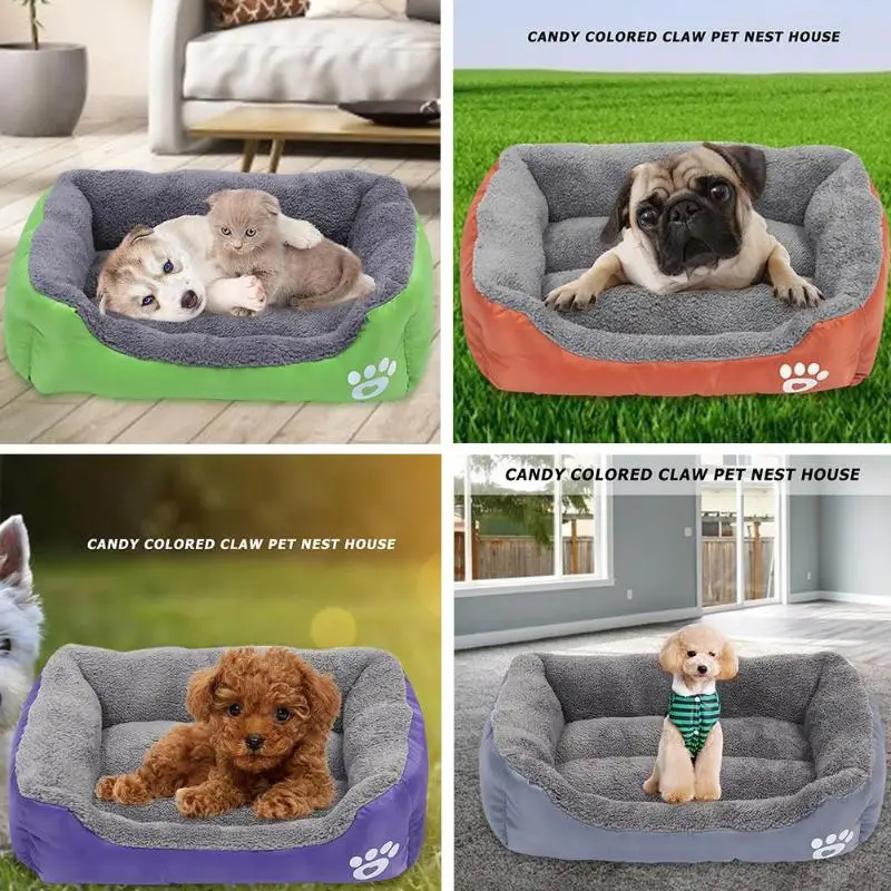 Лапа кресло для домашних животных кошка матрас для собачьей лежанки Водонепроницаемая Нижняя мягкая плюшевая гнездовая корзина для кошки щенка собачий домик будка для маленьких средних больших собак