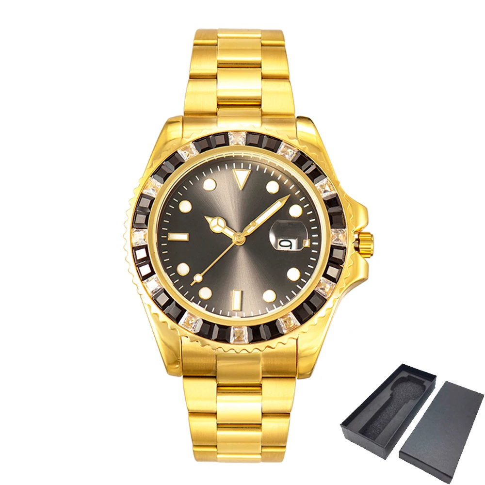 Luxury Diamond Fashion Watch Men 3bar Waterproof Date Clock Male Diamond Watches Mens Quartz Wristwatch Gold Relogio Masculino