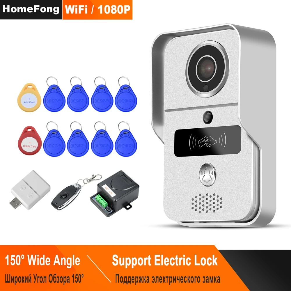 HomeFong WiFi Doorbell Wireless Video Doorbell Outdoor with Camera 1080P Night Vision  Support Electirc Lock Smart Phone Control