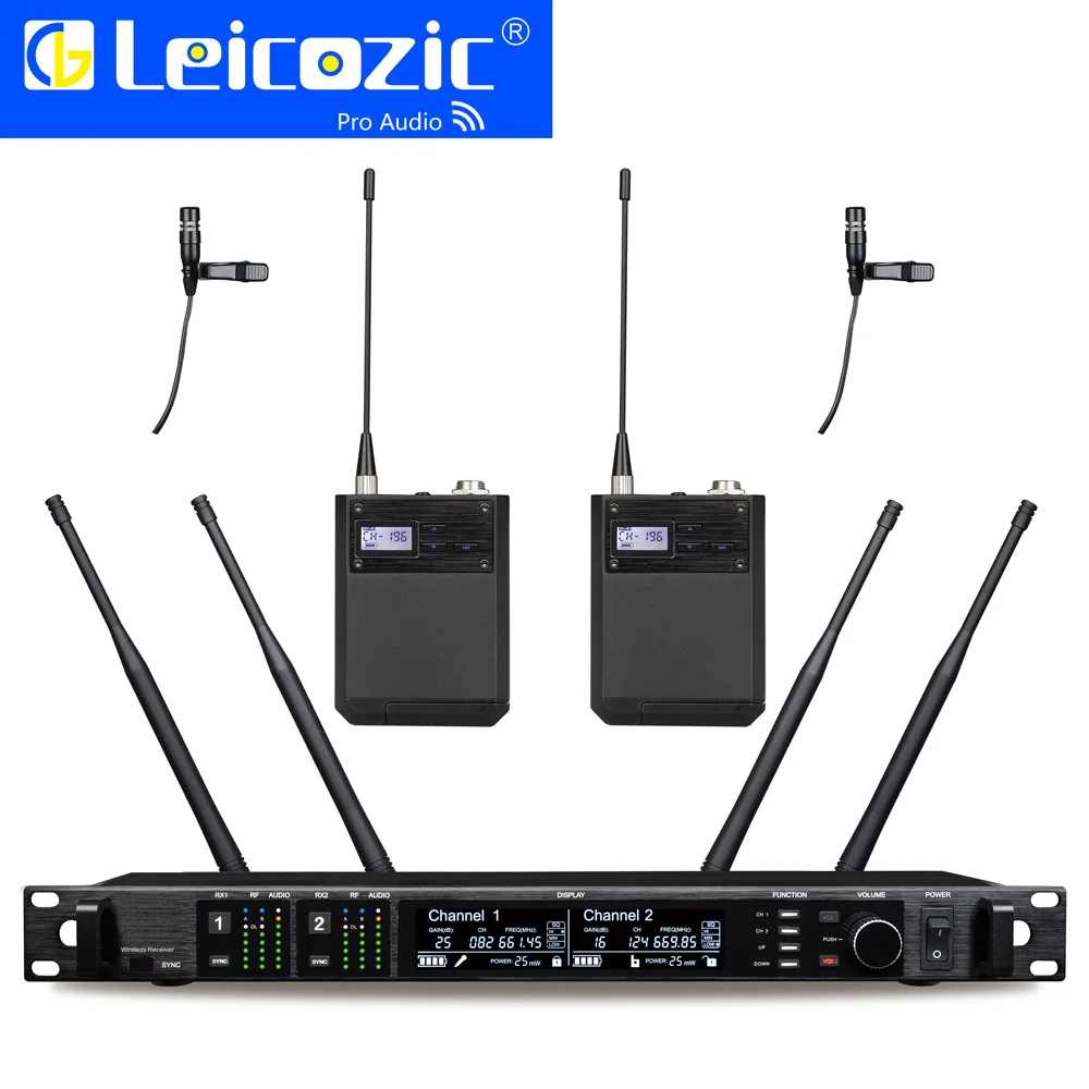 lavalier mic Leicozic AD4D True Diversity беспроводной микрофон UHF сценический цифровой микрофон с отворотом микрофон/гарнитура микрофон/ручной микрофон 645-695 МГц - Цвет: lavalier mic
