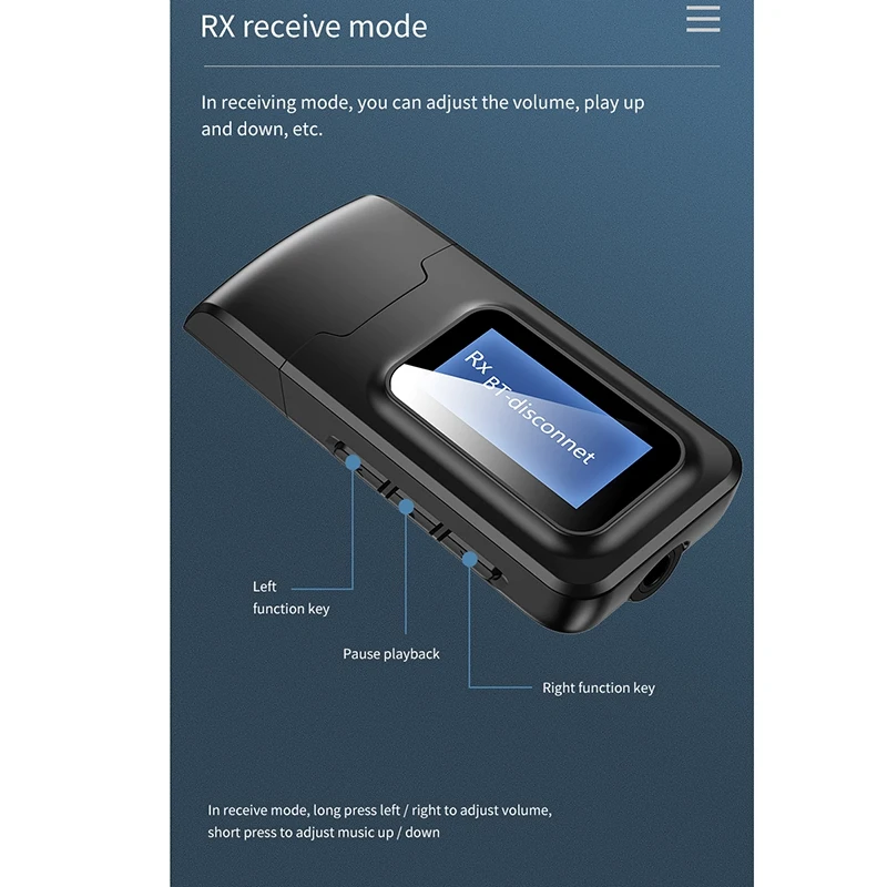 Bluetooth 5 0 приемник передатчик с ЖК дисплеем 3 мм AUX USB ключ стерео музыка