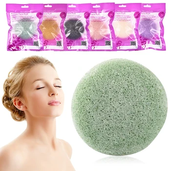 

1pcs Skin Care Tool Round Shape Konjac Cleansing Brushes 6 colors Sponge Cosmetic Puff Face Cleaning Sponge Puff Cleaning Wash