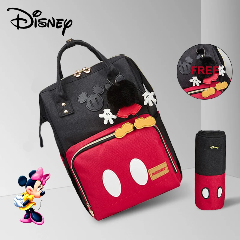 

Disney Free 3D Doll Diaper Bag Backpack With Hook For Stroller Maternity/Nappy Bag Large Capacity Baby Bag Insulation Bag Red