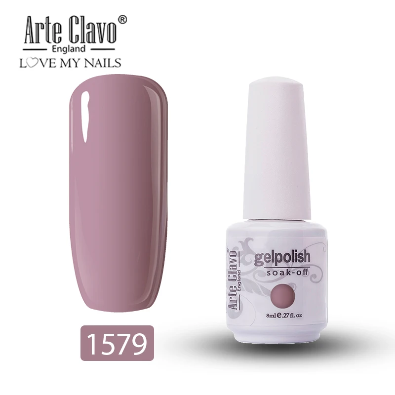Arte Clavo гель лак для ногтей 8 мл Полупостоянный праймер Светодиодная лампа для маникюра гель для ногтей 85 цветов розовый лак удаляющийся замачиванием гель для ногтей - Цвет: 1579