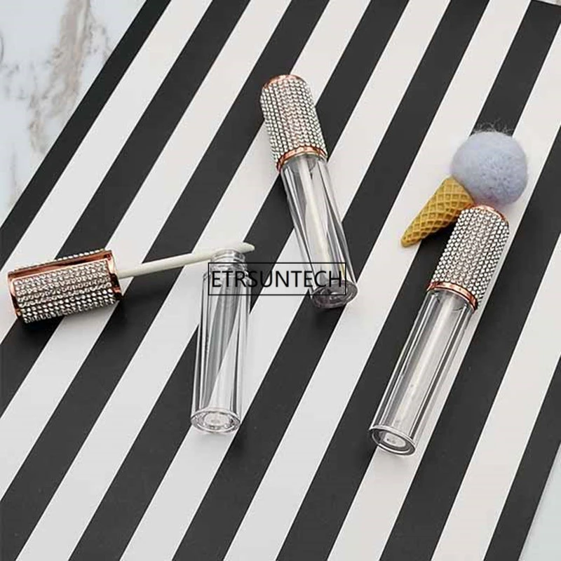 

100pcs Empty Transparent Lip Gloss Tubes Plastic Lip Balm Tube Lipstick Mini Sample Cosmetic Container With Silver Cap F3803