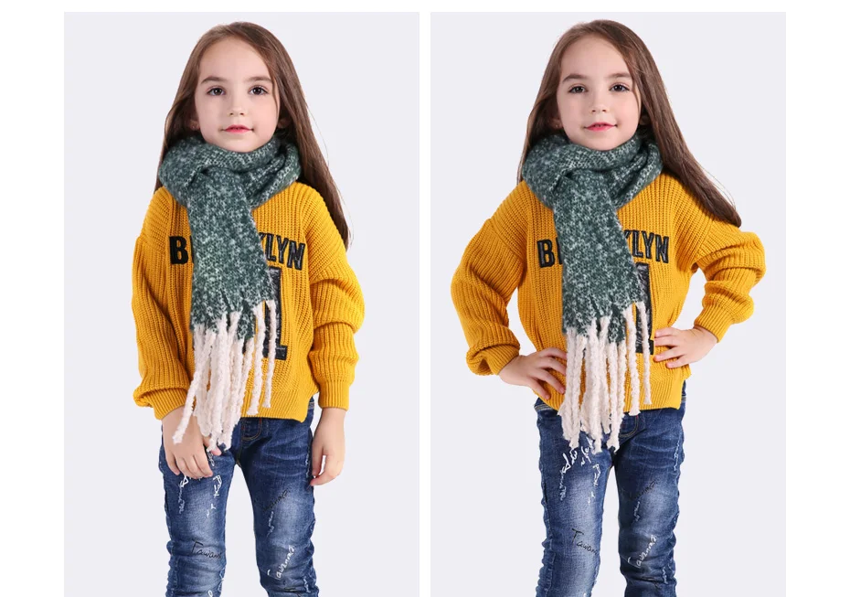 VIANOSI/Детские хлопковые шарфы; детский нагрудник; теплые мягкие шарфы для мальчиков и девочек; вязаный шарф с кисточками; CH002
