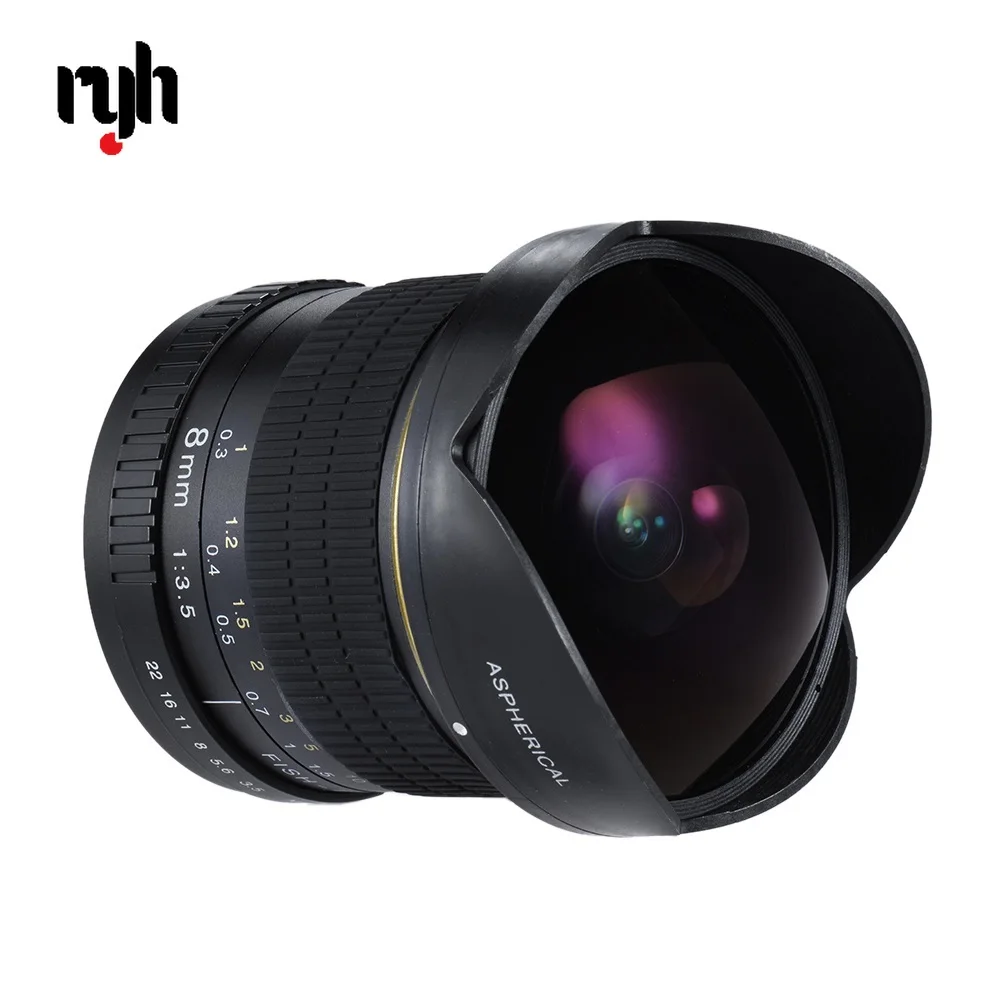 RYH 8 мм F/3 0 Ультра широкоугольный объектив рыбий глаз для Nikon DSLR камера D3100 D3200 D5200
