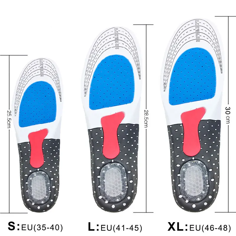 Silicone Gel Insoles Sport Running Insoles for feet Man Women orthopedic pad Massaging Shock Absorption arch support