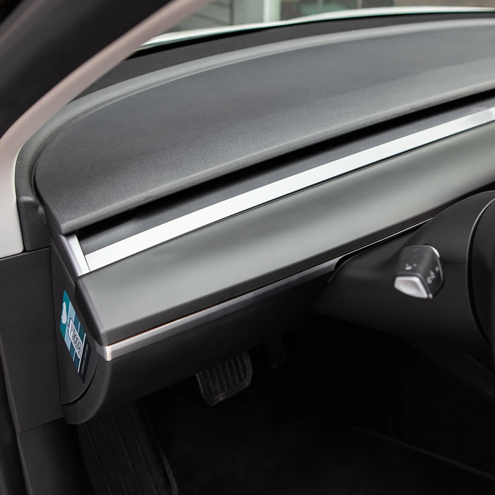 ModelY Model3 Car Center Console Trim For Tesla Model 3 Y Carbon Fiber Accessories Dashboard Panel Wrap Overlay Car decoration