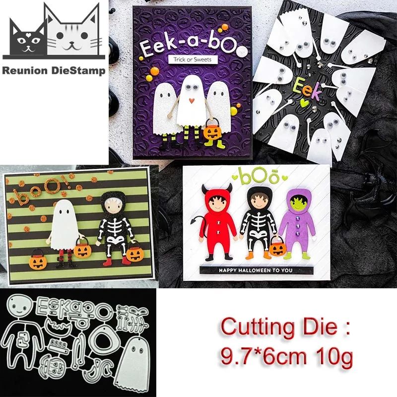 

Reunion 2020 Halloween Dress Up Metal Cutting Dies DIY Scrapbooking Paper Photo Album Crafts Mould Cards Embossing Mold Stencils