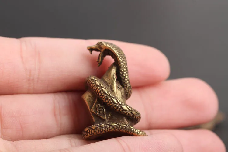 Pure Copper Snake Statue Desktop Decorations (11)