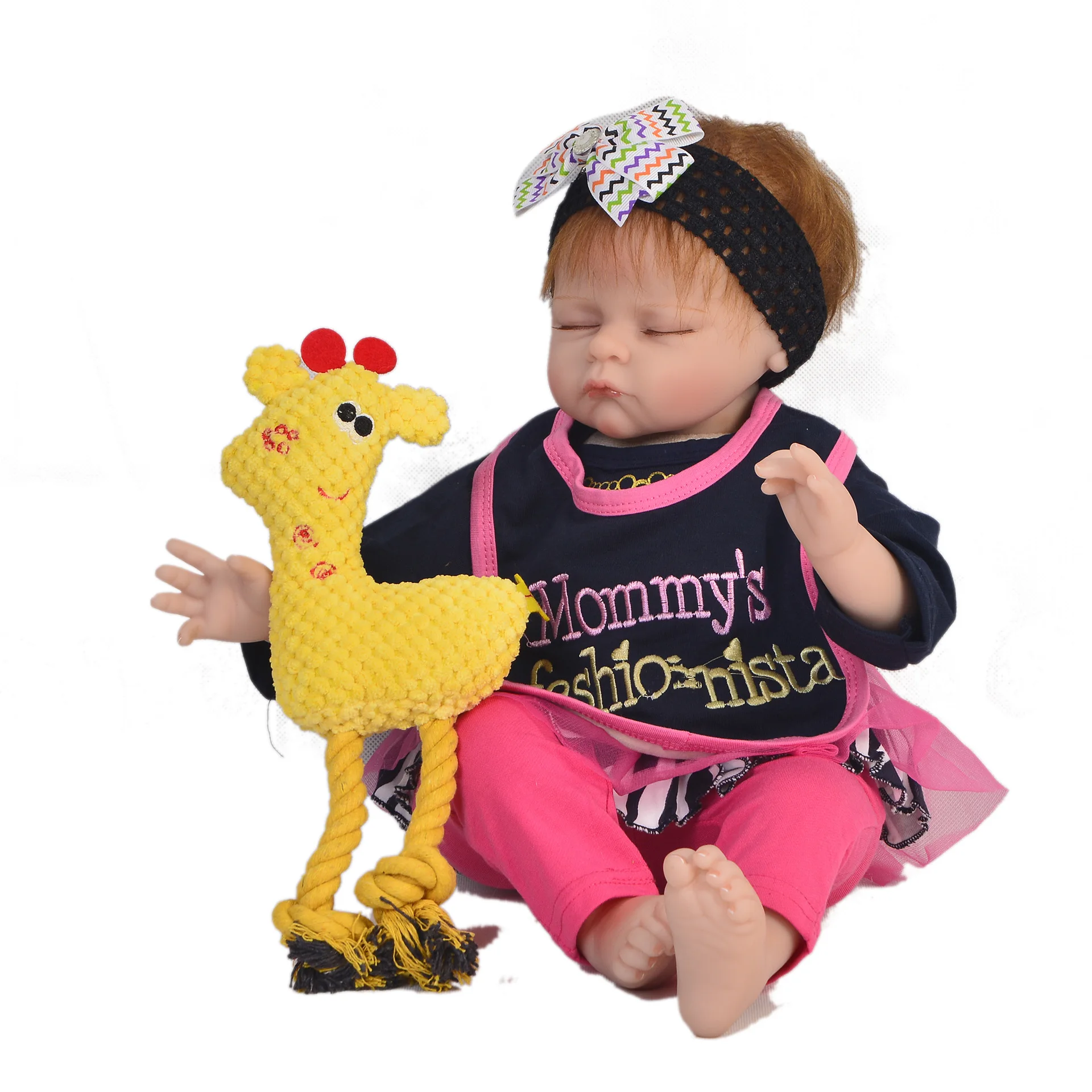 

Keiumi 22-Inch Reborn Baby Doll Eye-closed Cloth Body Model Infant Reborn Baby Doll Hot Selling