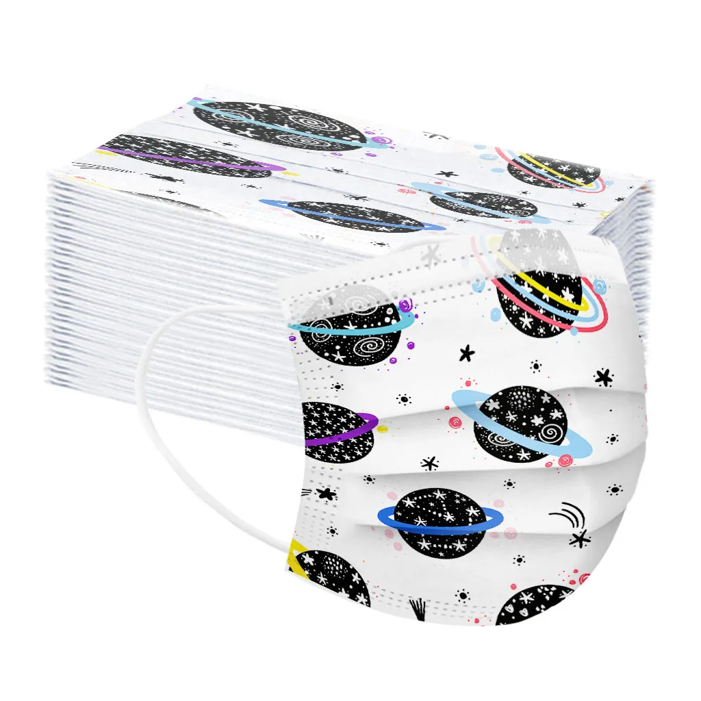 50PC face maks Disposable Print Face Cover Industrial 3Ply Ear Loop fashion disposable for women Cosplay anime | Дом и сад