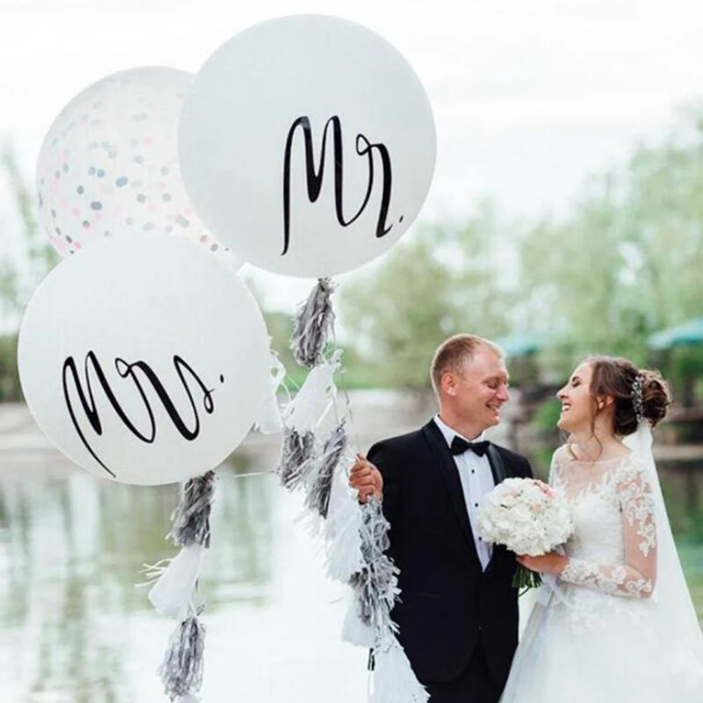 1 шт. 36 дюймов белый mr. &amp Mrs свадебный декоративный шар для невесты украшение
