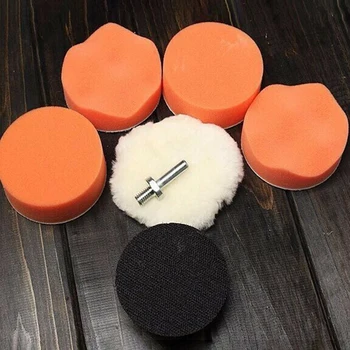 

Auto Polishing Pads Orange 7PCS/set Waxing Buffing Pads Adhesive Backer Pad