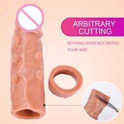 Yunman 18*4,3 см силиконовые для увеличения пениса Reuasble презервативы для увеличения пениса расширительные рукава кроппабль длина интимные