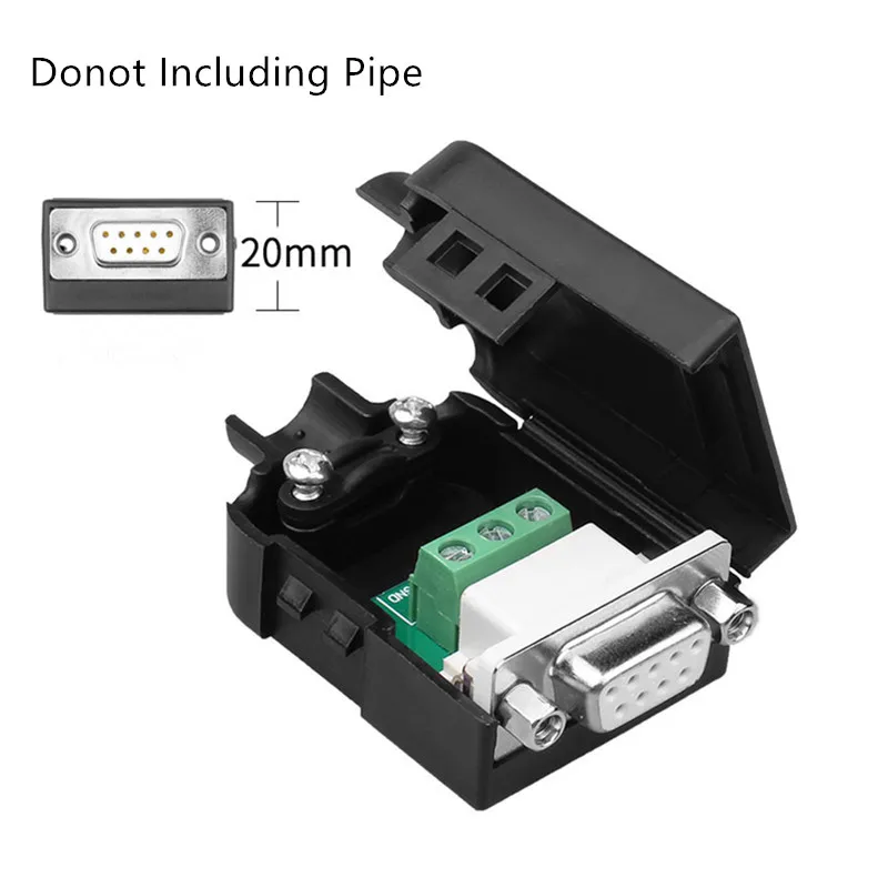 Female Nut 20mm W 9Pin D sub разъем DB9 COM RS232 передачи-Бесплатные Сигналы терминалы мужской/женский разъем Solderless - Цвет: Female Nut 20mm W
