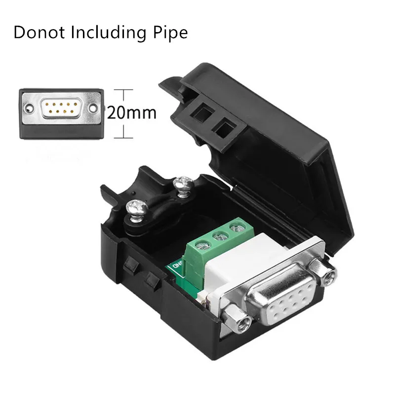 9Pin D sub разъем DB9 COM RS232 передачи-Бесплатные Сигналы терминалы мужской/женский разъем Solderless - Цвет: Female Nut 20mm W