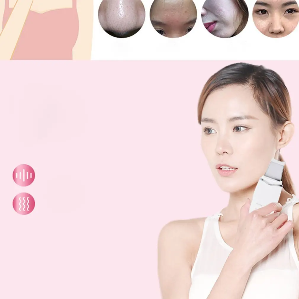 Ultrasonic Face Skin Scrubber USB Rechargeable Facial Cleaner Vibration Blackhead Removal Exfoliating Pore Cleaner Skin Scrubber 4