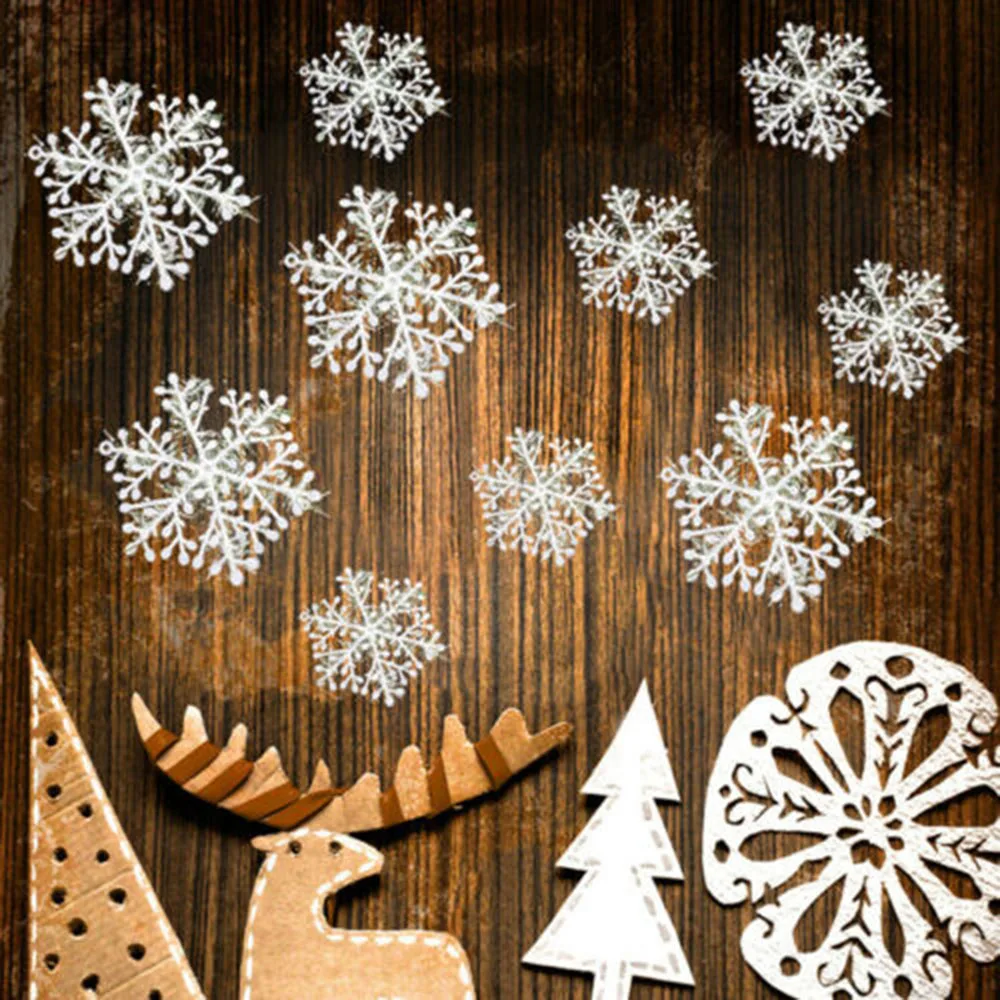 6Pcs/set 3Size Plastic 3D Snowflake Pendant Christmas Decorations Ornament for shipping mall waindows