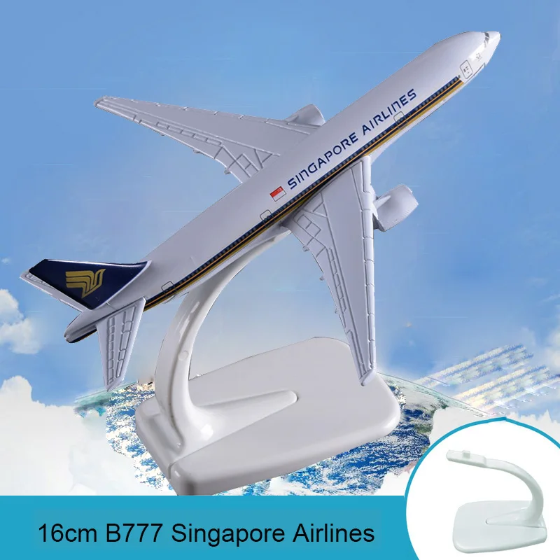 Металлическая Модель самолета B777 16 см модель из сплава с авиапочтой Сингапура 777