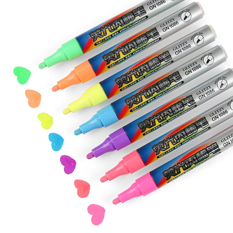 

Wide Nano 1086-7 Fluorescent Acrylic Marker Pen Color Bright Graffiti Coloured Drawing Direct Liquid Waterproof Water-based Pain