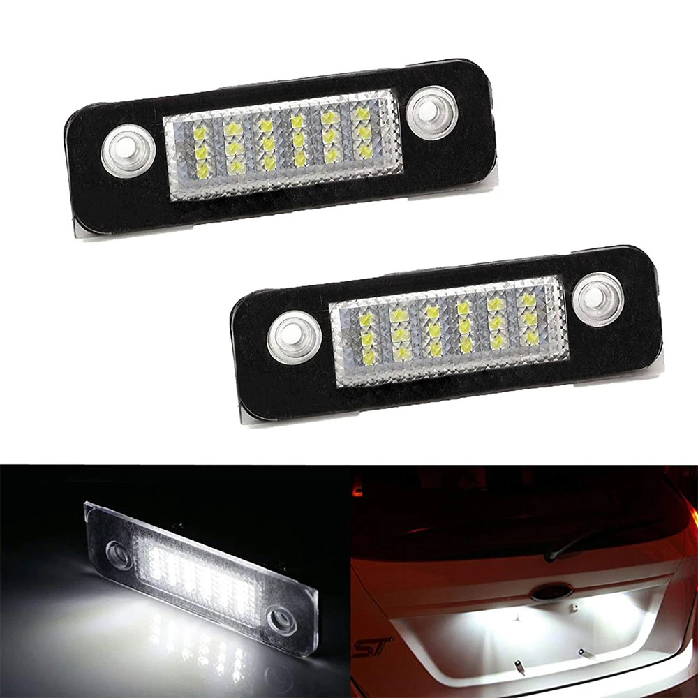 

2Pcs 6000K White Car LED Number License Plate Lamp For Ford Fusion Fiesta Mondeo MK2 96.08-00.0 License Plate Light