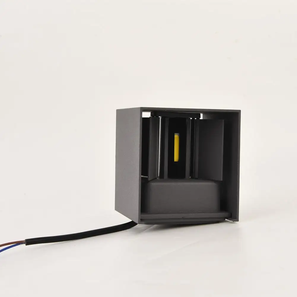 DishyKooker Регулируемый 12 Вт светодиодный настенный светильник AC85-265V COB водонепроницаемый алюминиевый куб наружный настенный светильник для крыльца