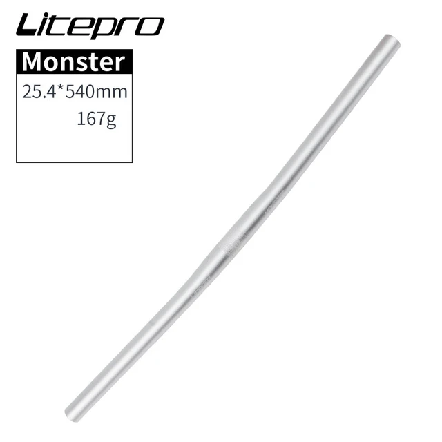 Litepro Monster Folding Bike Horizontal 25.4*540/580mm Aluminium Alloy Ultra Light Handlebars Bicycle Parts Silver 540mm
