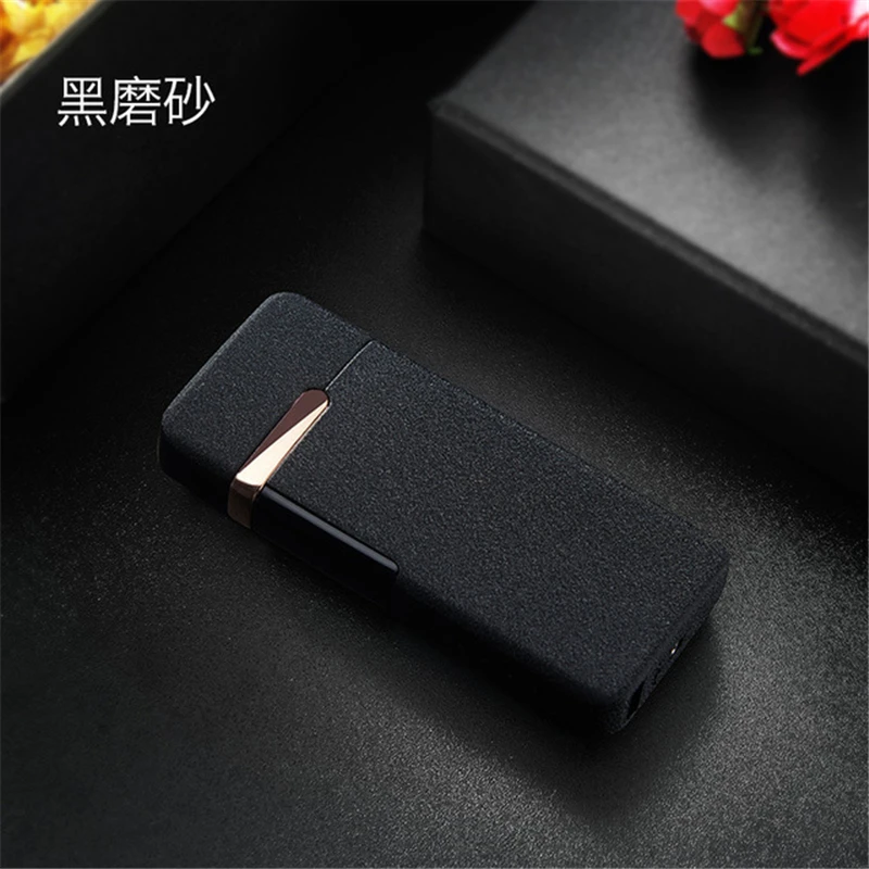 Matte Black Новейший креативный вращающийся дуговой прикуриватель Usb зарядка металлический ветрозащитный более легкий импульс плазменный прикуриватель гаджеты для мужчин - Цвет: Matte Black