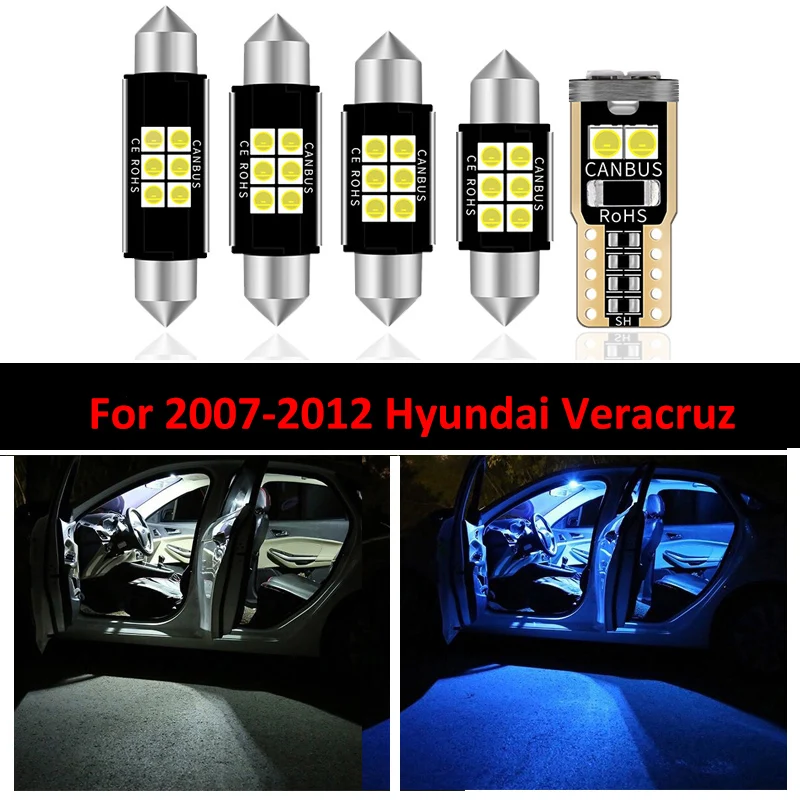 

Elegance 10 Bulbs Car LED Interior Ceiling Light Kit Fit For 2007-2010 2011 2012 Hyundai Veracruz Map Dome Trunk License Lamp