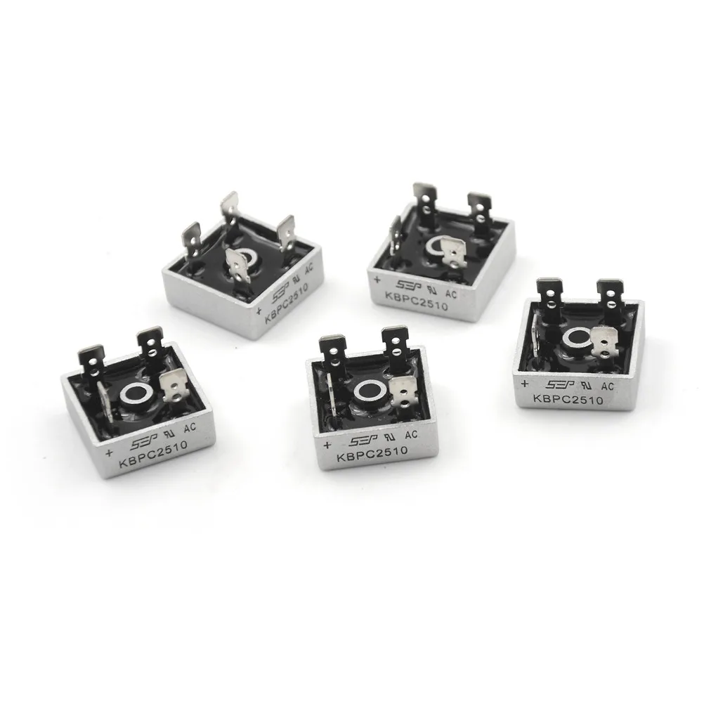 

5PCS 25A 1000V Kbpc2510 Diode Metal Case Bridge Rectifier