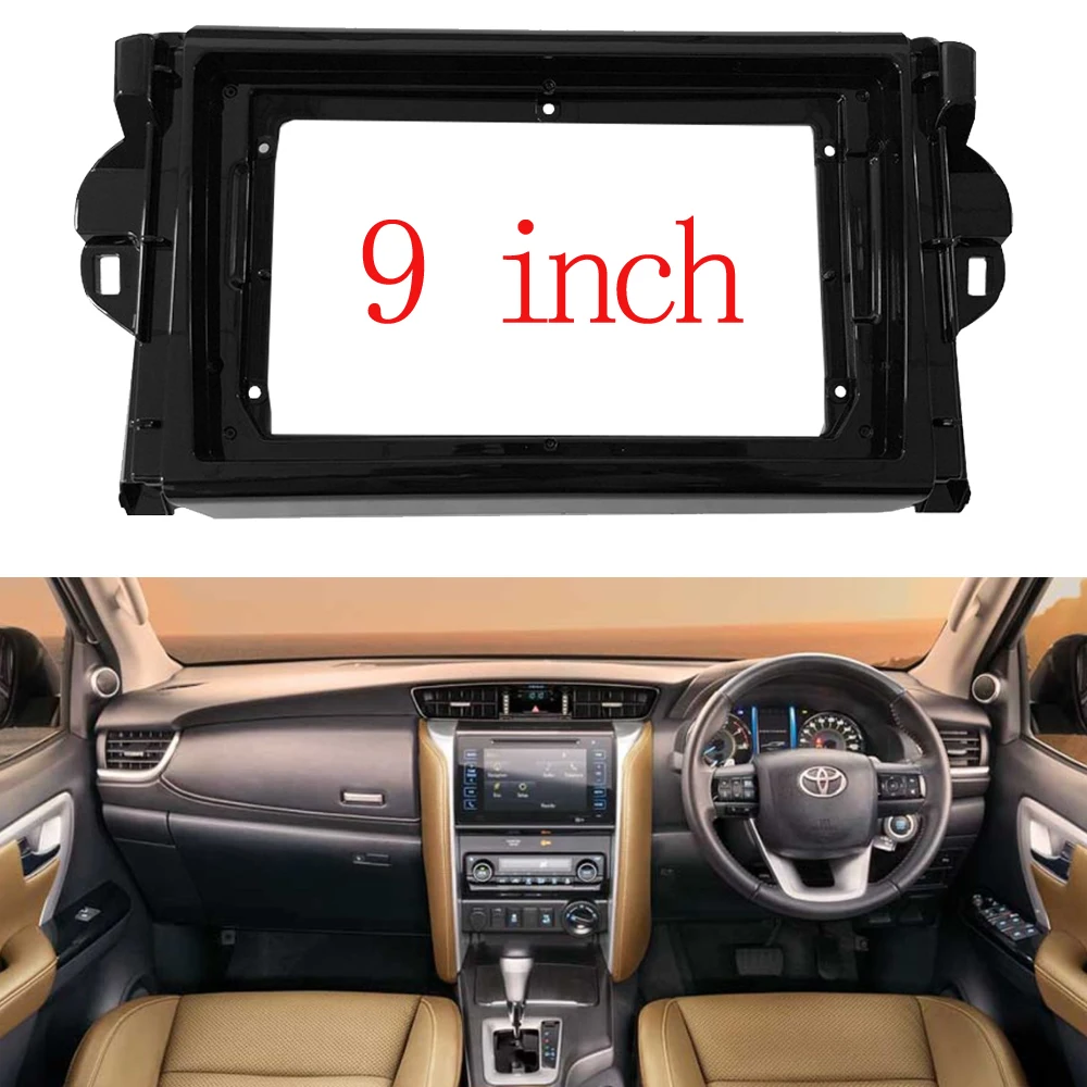 

2 Din 9 дюймов, Высококачественная Автомобильная панель Fascia Для Toyota Fortuner 2015-2018, комплект для установки стерео приборной панели CD