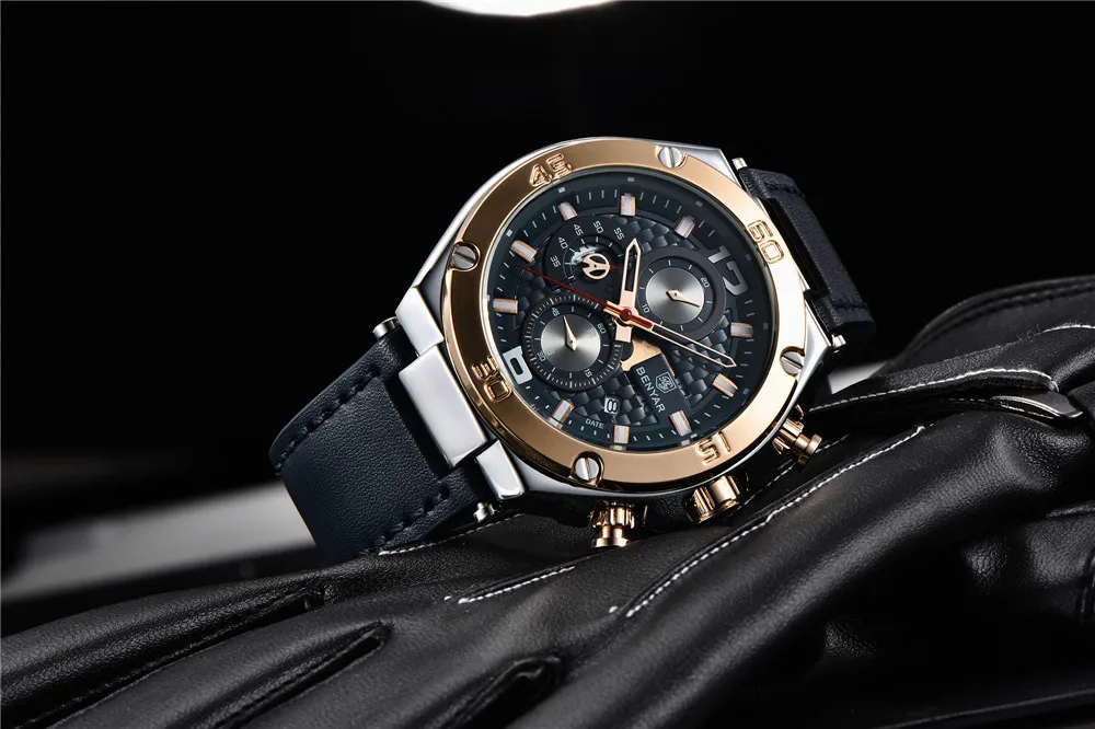 BENYAR новые мужские s часы лучший бренд класса люкс военные армейские часы с хронографом мужские Кварцевые водонепроницаемые спортивные часы Relogio Masculino+ коробка