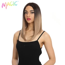 Magic Hair 18 Inches Black Blonde Wig Straight Hair Synthetic Wigs for Women Natural Color Heat Resistant Futura Hair