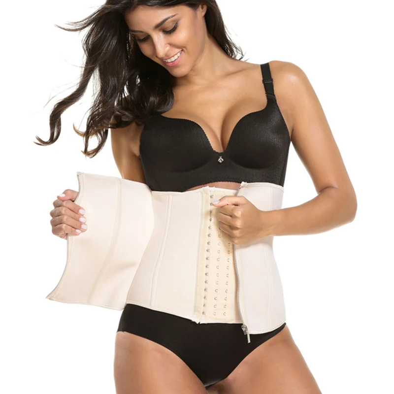 Shapewear Neoprene Waist Trainer Belly Slimming Belt 9 Bones Modeling Strap Body Shaper Underbust Zipper Corset 6XL | Женская одежда