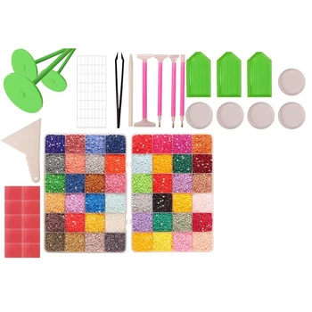 

96000 Pieces of 48 Color 5D Two Point Eight Millimeter Diamond 18 5D Diamond Painting Tools and Accessories Set