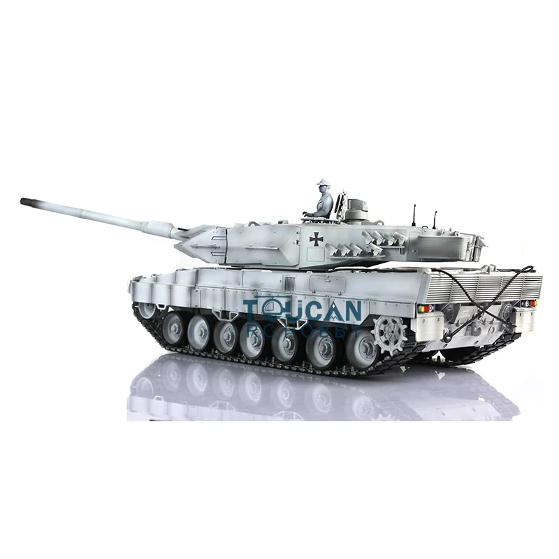 Leopard2A6 RC Танк 3889 Ver1 полностью металлический Chasis 1/16 Камуфляжный Зимний снег