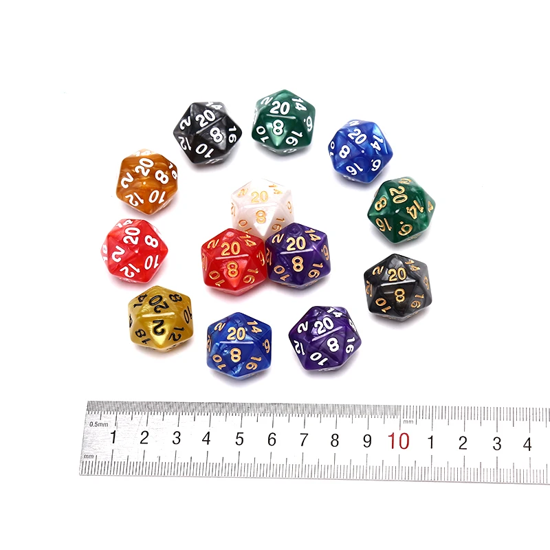 1 шт. прочный перламутровые D20 игральная кость акриловые 20 кубика для Настольная